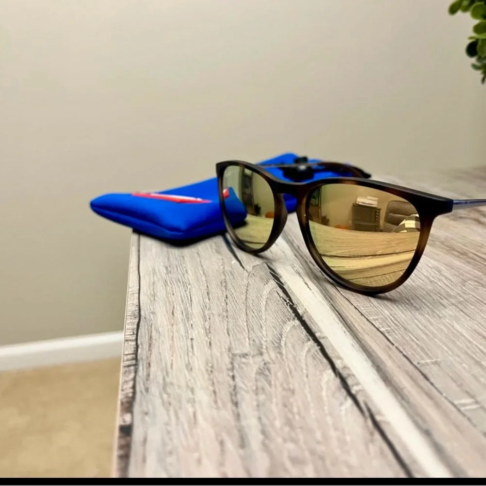 Ray-Ban Kids Sunglasses with Gold Lenses and Brown Frame